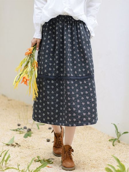 skirts johnnature women's vintage printing flower skills elastic waist a-line clothing autumn cotton twill women's patching work s, Black
skirts johnnature women's vintage printing flower skills elastic waist a-line clothing autumn cotton twill women's patching work s, Black