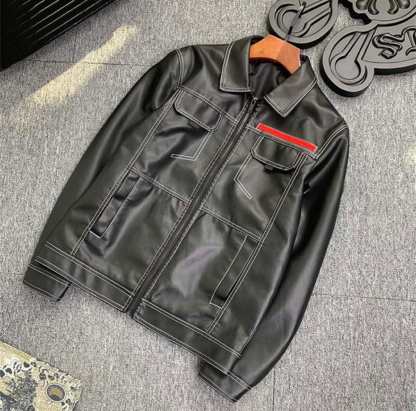 men's leather jackets designer faux leather parka womens fashion luxury couples clothing motorcycle coat jacket for male windproof outw, Black
men's leather jackets designer faux leather parka womens fashion luxury couples clothing motorcycle coat jacket for male windproof outw, Black