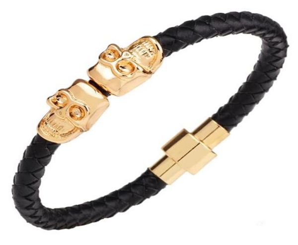 208 cm pu leather titanium steel skull bracelet men039s woven bracelet gold silver punk style stainless steel woven leather br8572642, Golden;silver
208 cm pu leather titanium steel skull bracelet men039s woven bracelet gold silver punk style stainless steel woven leather br8572642, Golden;silver