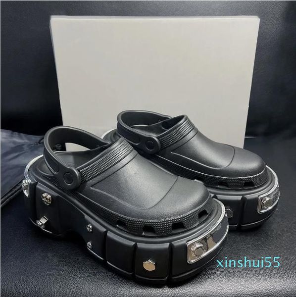 designer hardcrocs sandal round toe rubber sandal men women waterproof thick soled punk studded slippers, Black
designer hardcrocs sandal round toe rubber sandal men women waterproof thick soled punk studded slippers, Black