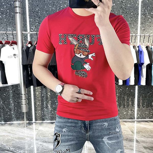 men's t-shirts summer man cartoon handsome rabbit print diamond trend male tees mercerized cotton high-quality clothing m-7xl, White;black
men's t-shirts summer man cartoon handsome rabbit print diamond trend male tees mercerized cotton high-quality clothing m-7xl, White;black
