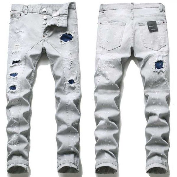 men's jeans men slim fit ripped badge hole destroyed skinny straight leg washed frayed motocycle denim pants hip hop stretch biker dist, Blue
men's jeans men slim fit ripped badge hole destroyed skinny straight leg washed frayed motocycle denim pants hip hop stretch biker dist, Blue