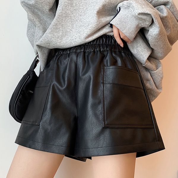 women's shorts ljsxls autumn casual a-line elegant pu leather shorts women's loose leg winter high waist black shorts pantalones c, White;black
women's shorts ljsxls autumn casual a-line elegant pu leather shorts women's loose leg winter high waist black shorts pantalones c, White;black