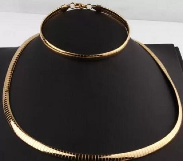 women's 18k gold plated chains titanium steel stainless steel omega necklace bracelet set, Silver
women's 18k gold plated chains titanium steel stainless steel omega necklace bracelet set, Silver