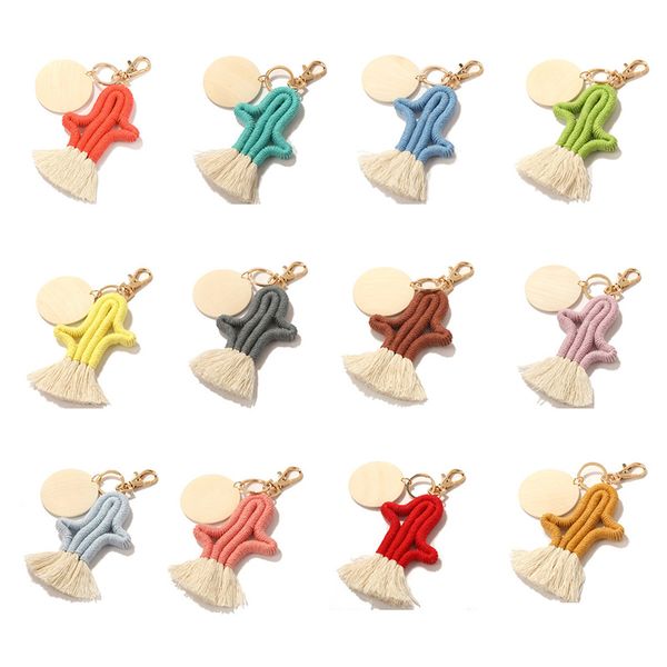creative cactus tassel keychain pendant diy blank wood chip braided woven keychains luggage decoration key chain keyring, Silver
creative cactus tassel keychain pendant diy blank wood chip braided woven keychains luggage decoration key chain keyring, Silver