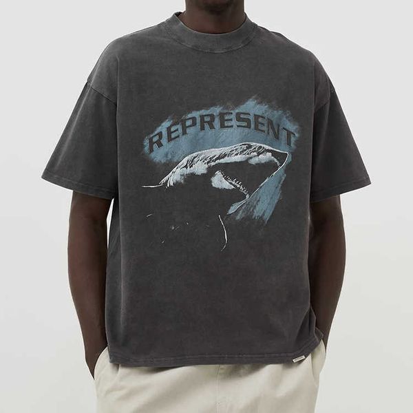 men's t-shirts represent designer fashion great white shark print washed old high street relaxed casual versatile short sleeve t-shirt, White;black
men's t-shirts represent designer fashion great white shark print washed old high street relaxed casual versatile short sleeve t-shirt, White;black