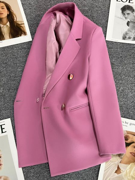 women s suits blazers purple pink metal button coat british style design feeling double breasted in spring and autumn blazer women 230411, White;black
women s suits blazers purple pink metal button coat british style design feeling double breasted in spring and autumn blazer women 230411, White;black