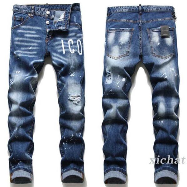 men's jeans men slim fit ripped badge hole destroyed skinny straight leg washed frayed motocycle denim pants hip hop stretch biker dist, Blue
men's jeans men slim fit ripped badge hole destroyed skinny straight leg washed frayed motocycle denim pants hip hop stretch biker dist, Blue