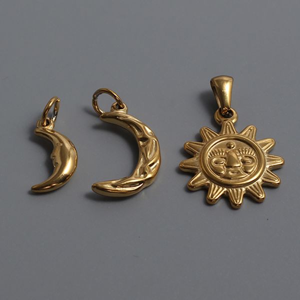 titanium steel moon sun pendant vacuum electroplating stainless steel gold plated pendants for diy jewelry making bracelet, Silver
titanium steel moon sun pendant vacuum electroplating stainless steel gold plated pendants for diy jewelry making bracelet, Silver