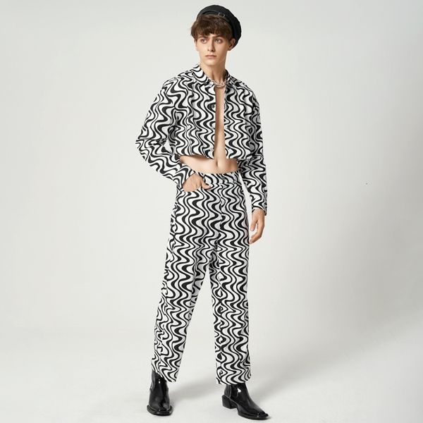 men's tracksuits 2023 sets printing streetwear lapel long sleeve button crop shirt pants two pieces fashion casual suits incerun 230411, Gray
men's tracksuits 2023 sets printing streetwear lapel long sleeve button crop shirt pants two pieces fashion casual suits incerun 230411, Gray
