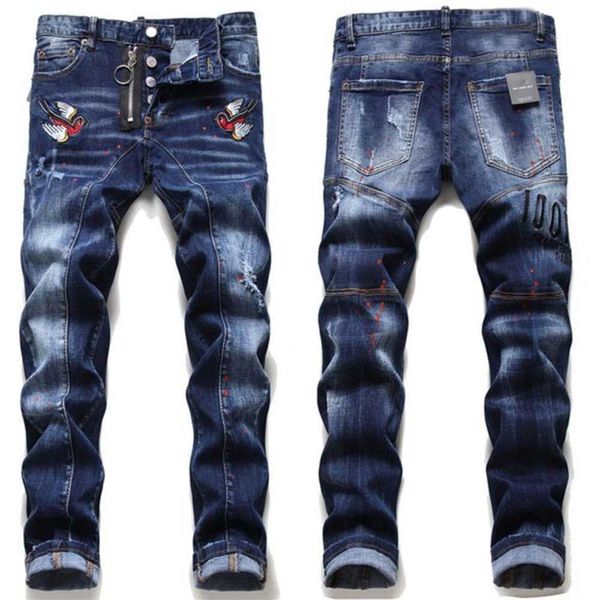 men's jeans men slim fit ripped badge hole destroyed skinny straight leg washed frayed motocycle denim pants hip hop stretch biker dist, Blue
men's jeans men slim fit ripped badge hole destroyed skinny straight leg washed frayed motocycle denim pants hip hop stretch biker dist, Blue
