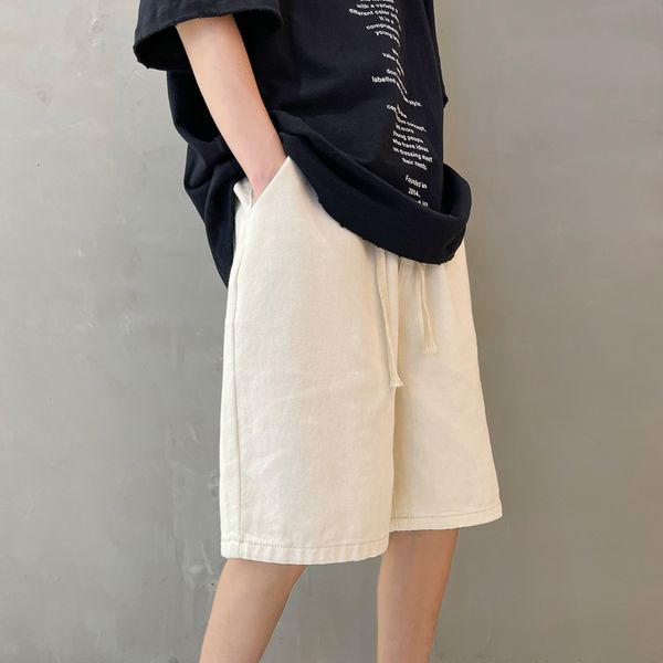 men's shorts summer men's thin beige denim shorts korean fashion solid casual shorts elastic waist couple set 230412, White;black
men's shorts summer men's thin beige denim shorts korean fashion solid casual shorts elastic waist couple set 230412, White;black