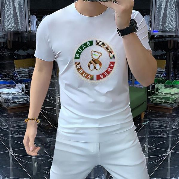 t668 loose designer t shirt summer white short sleeve bear men tshirt tee mens clothes, White;black
t668 loose designer t shirt summer white short sleeve bear men tshirt tee mens clothes, White;black