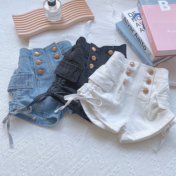 shorts cute kids clothing girls summer dress korean children drawstring button jeans fashionable pants 230412, Black
shorts cute kids clothing girls summer dress korean children drawstring button jeans fashionable pants 230412, Black