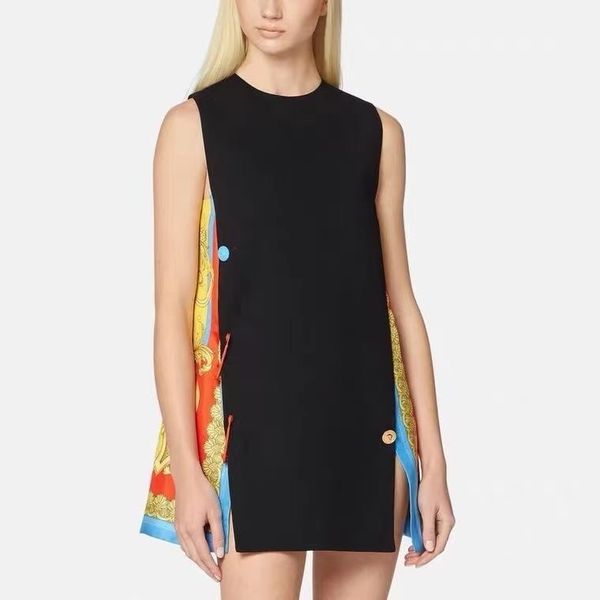 women's plus size dresses medusa dress summer vintage senior printed letter stitching pin sleeveless sundress high-quality a-line skirt, Black
women's plus size dresses medusa dress summer vintage senior printed letter stitching pin sleeveless sundress high-quality a-line skirt, Black