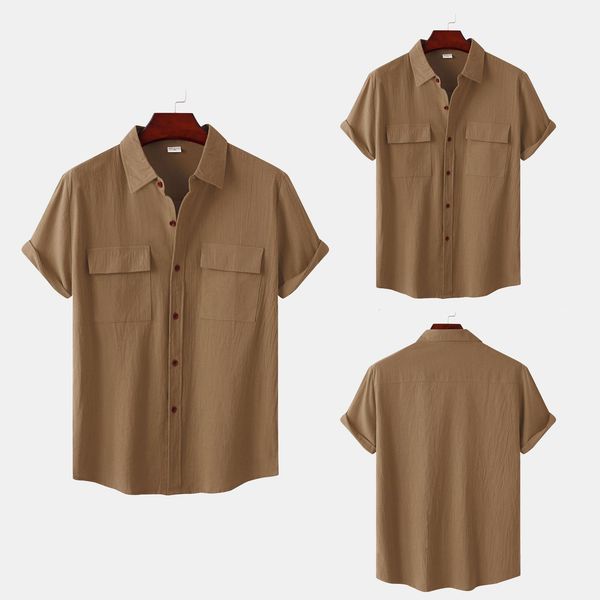 men's casual shirts cotton linen pure white men's summer double pocket short sleeve casual men's business holiday breathable, White;black
men's casual shirts cotton linen pure white men's summer double pocket short sleeve casual men's business holiday breathable, White;black