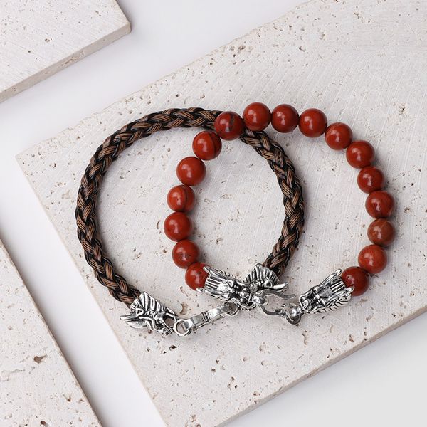 wholesale natural stone beads leather rope double layer bracelets men's vintage alloy dragon bracelets, Golden;silver
wholesale natural stone beads leather rope double layer bracelets men's vintage alloy dragon bracelets, Golden;silver