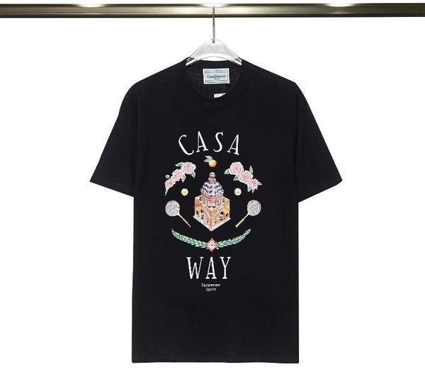 j809 classical white casa designer t shirt summer short sleeve castle flower casablanca men women tshirt tee mens clothes, White;black
j809 classical white casa designer t shirt summer short sleeve castle flower casablanca men women tshirt tee mens clothes, White;black