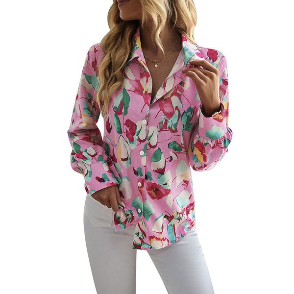 lapel neck paneled flower print blouse fashion summer button down v-neck floral shirt with button closure cuff long sleeves colorful print p, White
lapel neck paneled flower print blouse fashion summer button down v-neck floral shirt with button closure cuff long sleeves colorful print p, White