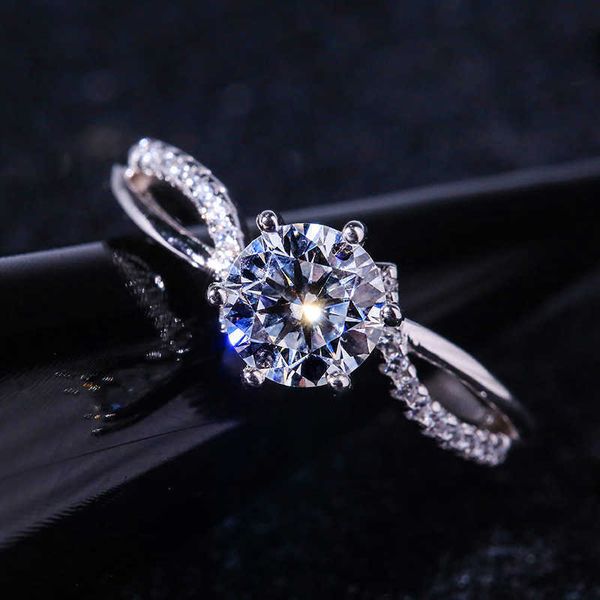 band rings luxury female small round stone ring % real sterling silver wedding ring cute open thin engagement rings for women aa230412
band rings luxury female small round stone ring % real sterling silver wedding ring cute open thin engagement rings for women aa230412