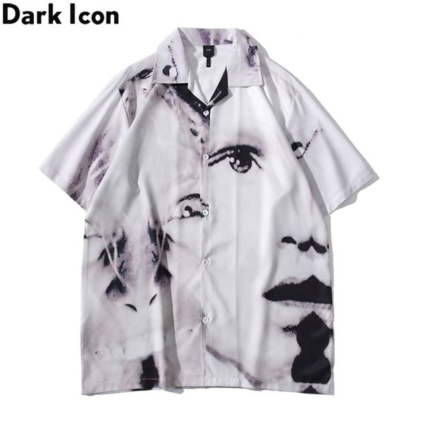 men s casual shirts dark icon vintage street short sleeve summer thin material hawaiian shirt man blouse male 230411, White;black
men s casual shirts dark icon vintage street short sleeve summer thin material hawaiian shirt man blouse male 230411, White;black