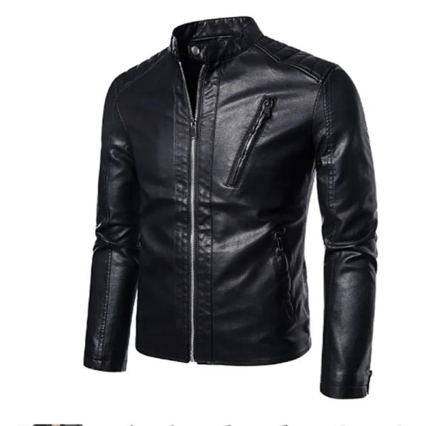 men 2023 faux leather jacket motorcycle autumn men's jackets white jaqueta de couro masculina outwear male pu leather coats 5xl, Black
men 2023 faux leather jacket motorcycle autumn men's jackets white jaqueta de couro masculina outwear male pu leather coats 5xl, Black