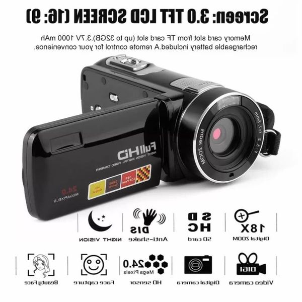 Portable Camcorders Night Vision FHD 1920 x 1080 30 Inch LCD Touchscreen 18X 24MP Digital Video Camera Camcorder Tijkt, Customize
Portable Camcorders Night Vision FHD 1920 x 1080 30 Inch LCD Touchscreen 18X 24MP Digital Video Camera Camcorder Tijkt, Customize