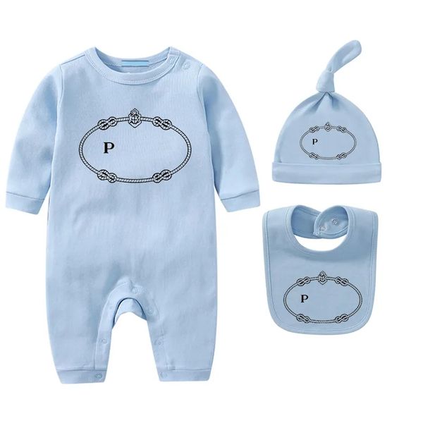 

Designer Newborn Infant Bodysuit P Designers Baby Rompers Clothing Sets 100% Cotton Romper Boy Girl Clothes Children Onesies Jumpsuits, Sky blue