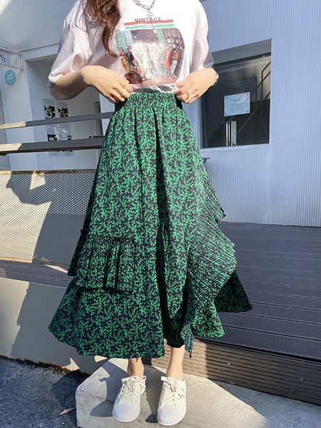 skirts surmiitro spring and summer green flower print midi long leather women's korean ruffled mid waist high waist a-line skiing women, Black
skirts surmiitro spring and summer green flower print midi long leather women's korean ruffled mid waist high waist a-line skiing women, Black