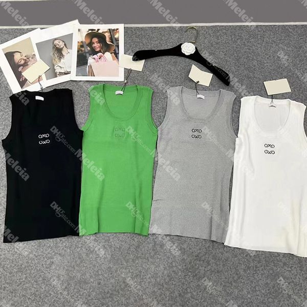 women knits tank r embroidery t shirt sleeveless breathable knitted knits tee sport tank vest yoga tees, White
women knits tank r embroidery t shirt sleeveless breathable knitted knits tee sport tank vest yoga tees, White