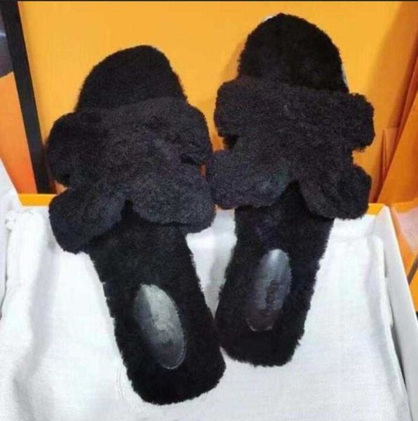 designers women soft slippers woolskin sheepskin insole slides winter luxury plush fur oran sandals rubber sole flat slipper h658, Black
designers women soft slippers woolskin sheepskin insole slides winter luxury plush fur oran sandals rubber sole flat slipper h658, Black