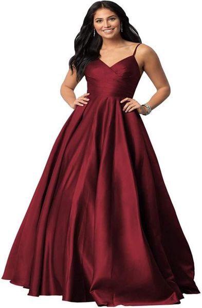 women039s spaghetti strap a line v neck satin prom dress long evening formal party dress ruched bodice5107206, Black;red
women039s spaghetti strap a line v neck satin prom dress long evening formal party dress ruched bodice5107206, Black;red