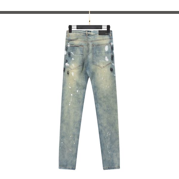 mens jeans slim jeans distressed denim white designer leather pants with holes letters torn tattered knee ripped for man skinny straight leg, Blue
mens jeans slim jeans distressed denim white designer leather pants with holes letters torn tattered knee ripped for man skinny straight leg, Blue
