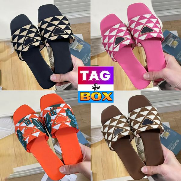 embroidered fabric slippers flat slides sandals for womens sandal designer shoes flats leather slide beach slipper with box low heel flip fl, Black
embroidered fabric slippers flat slides sandals for womens sandal designer shoes flats leather slide beach slipper with box low heel flip fl, Black