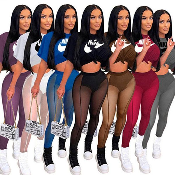 2023 brand women letter tracksuits summer sheer 2 piece sets short sleeve t-shirt pants fashion sports suit crew neck outfits pullover joggi, Gray
2023 brand women letter tracksuits summer sheer 2 piece sets short sleeve t-shirt pants fashion sports suit crew neck outfits pullover joggi, Gray