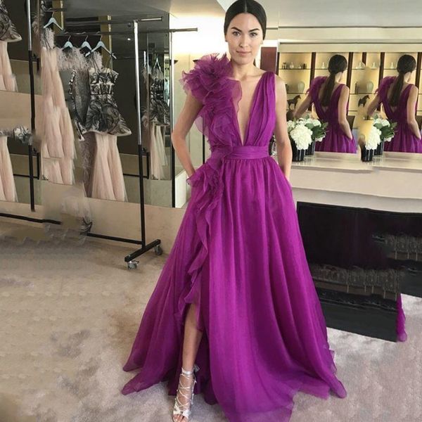 purple a-line prom party dress 2023 v-neck ruffles side split floor length organza formal evening gowns robe de soiree vestidos customed, Black
purple a-line prom party dress 2023 v-neck ruffles side split floor length organza formal evening gowns robe de soiree vestidos customed, Black
