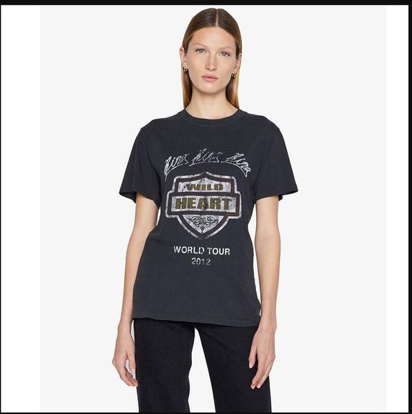 2023 women's t-shirt anine bing print vintage black tee snowflake short-sleeved t-shirt women designer summer polo female hip hop cloth, White 
2023 women's t-shirt anine bing print vintage black tee snowflake short-sleeved t-shirt women designer summer polo female hip hop cloth, White
