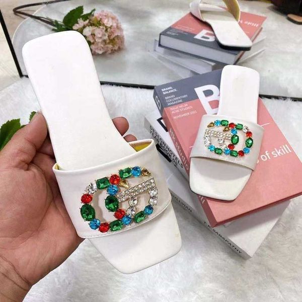 2023 double g slipper square toe leather flat mule women slippers bling crystal rhinestone slide sandals designer pool slides summer flip fl, Black
2023 double g slipper square toe leather flat mule women slippers bling crystal rhinestone slide sandals designer pool slides summer flip fl, Black