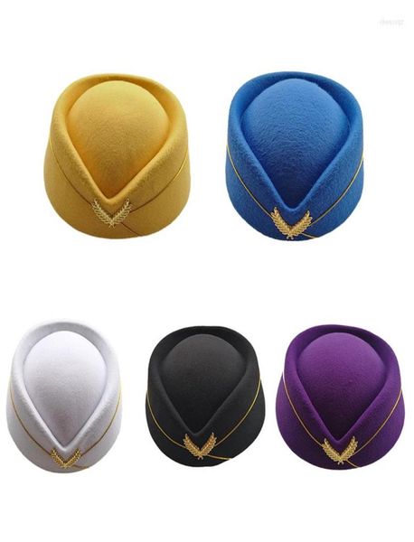 berets stewardess air hostesses hat women imitation wool felt cap ladies pillbox hats with gold insignia solid beret base sweet fe2444142, Blue;gray
berets stewardess air hostesses hat women imitation wool felt cap ladies pillbox hats with gold insignia solid beret base sweet fe2444142, Blue;gray