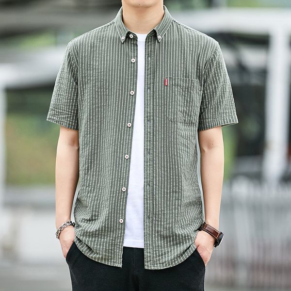men's casual shirts arrival striped shirt half sleeve men's slim fit casual short sleeve men's single pocket men's shirt, White;black
men's casual shirts arrival striped shirt half sleeve men's slim fit casual short sleeve men's single pocket men's shirt, White;black