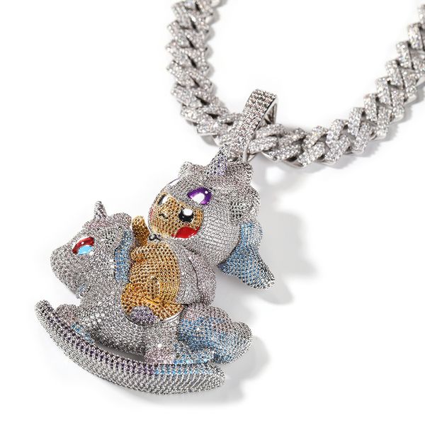 18k gold plated full bling cz cartoon pendant necklace with rope chain for men women hip hop jewelry, Silver
18k gold plated full bling cz cartoon pendant necklace with rope chain for men women hip hop jewelry, Silver