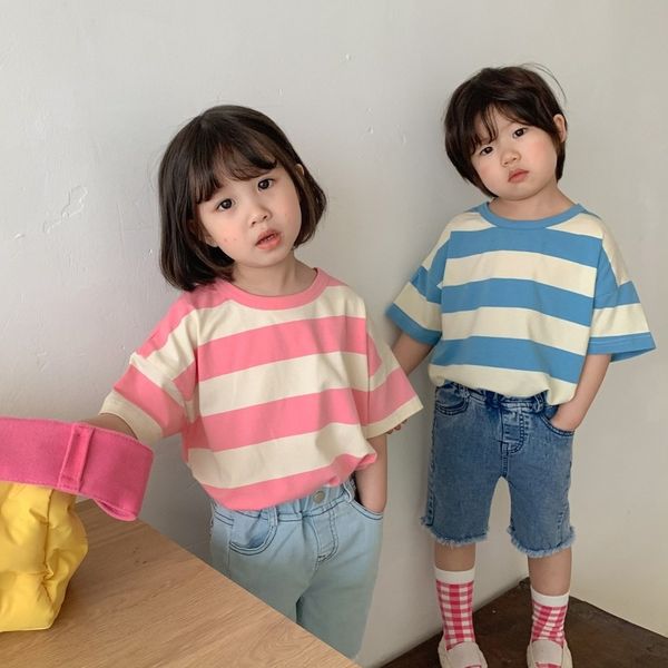 t-shirts summer korean style children's cute cotton stripe t-shirt boys and girls short sleeve full matching t-shirt children's cl, Blue
t-shirts summer korean style children's cute cotton stripe t-shirt boys and girls short sleeve full matching t-shirt children's cl, Blue