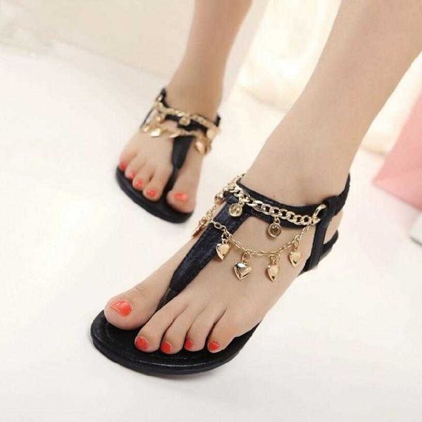 sandals sweet heart pendant bohemian sandals women sequined gladiator sandalias metal chain beach shoes woman t-strap sandali donna 171, Black
sandals sweet heart pendant bohemian sandals women sequined gladiator sandalias metal chain beach shoes woman t-strap sandali donna 171, Black