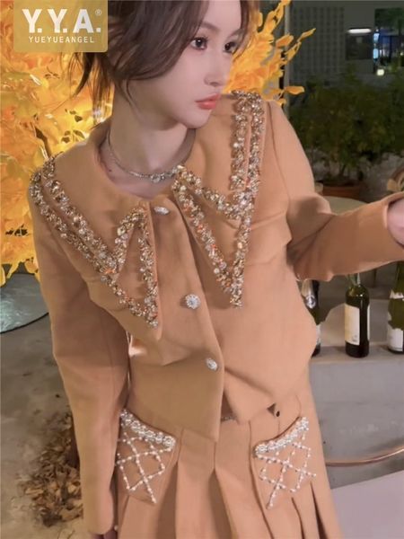 two piece dress fashion sets ladies sweet preppy style autumn winter woolen blend short jacket high waist pleated skirt women set 230411, White
two piece dress fashion sets ladies sweet preppy style autumn winter woolen blend short jacket high waist pleated skirt women set 230411, White