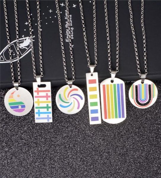 creative stainless steel necklace titanium steel dog tag rainbow pendant necklace hip hop homosexual jewelry gift1044166, Silver
creative stainless steel necklace titanium steel dog tag rainbow pendant necklace hip hop homosexual jewelry gift1044166, Silver
