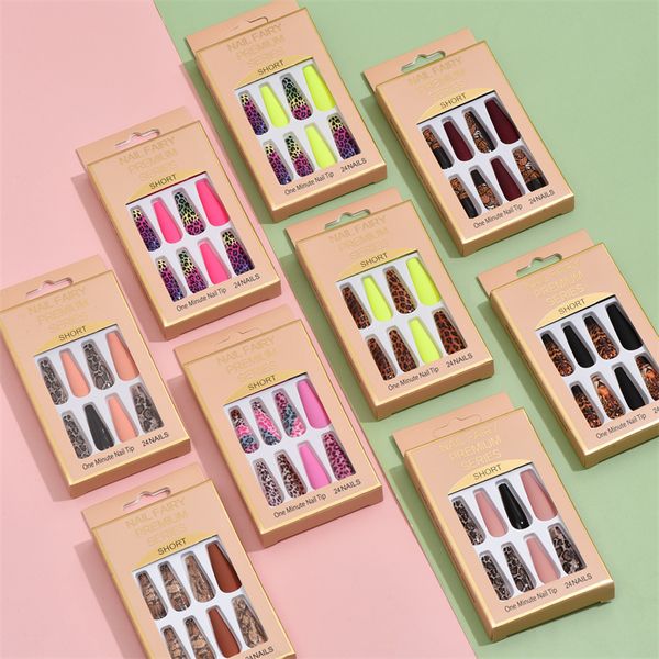 24pcs full cover uv gel false nails artificial tips for decorated leopard grid design press on nails art fake extension tips, Red;gold
24pcs full cover uv gel false nails artificial tips for decorated leopard grid design press on nails art fake extension tips, Red;gold