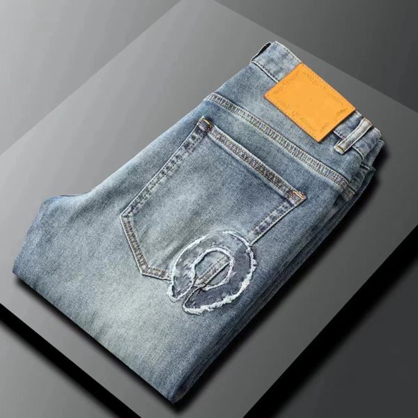 designer men's jeans luxury slouchy vaqueros ripped slim pants elastic youth trend casual straight pants, Blue
designer men's jeans luxury slouchy vaqueros ripped slim pants elastic youth trend casual straight pants, Blue