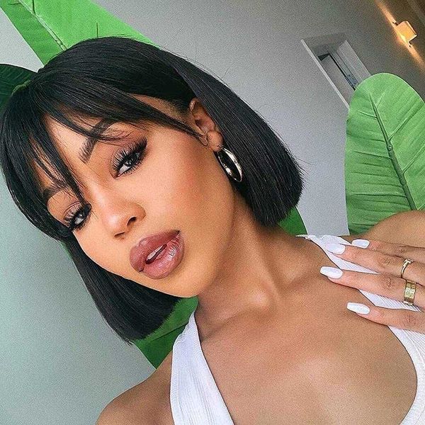 hair wigs straight bob human with bangs short brazilian for woman no lace full machine made 230412, Black
hair wigs straight bob human with bangs short brazilian for woman no lace full machine made 230412, Black