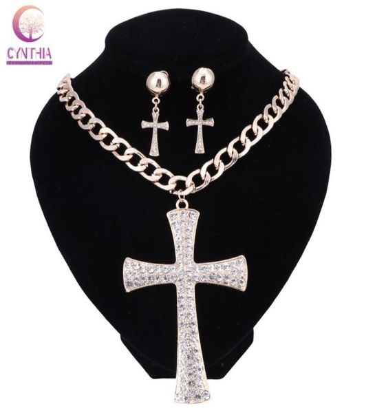 gold silver cross crystal pendant fashion elegant jewelry set for women girls choker necklace earring collier femme7480355, Black
gold silver cross crystal pendant fashion elegant jewelry set for women girls choker necklace earring collier femme7480355, Black
