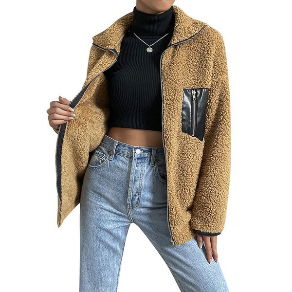 casual all-match lapel women's jackets zippered pocket long sleeves plush fluzzy furry faux fur hairy cardigan short jacket overcoat ou, Black;brown
casual all-match lapel women's jackets zippered pocket long sleeves plush fluzzy furry faux fur hairy cardigan short jacket overcoat ou, Black;brown